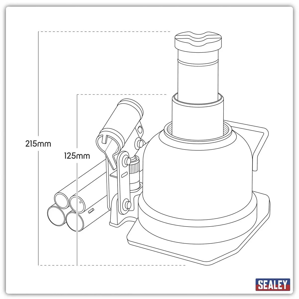 Sealey Low Profile Telescopic Bottle Jack 10 Tonne 