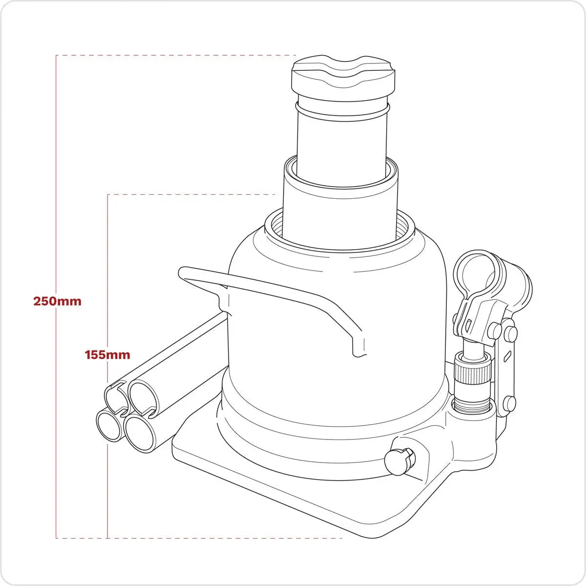 Sealey Low Profile Telescopic Bottle Jack 20 Tonne  White Rose Tools