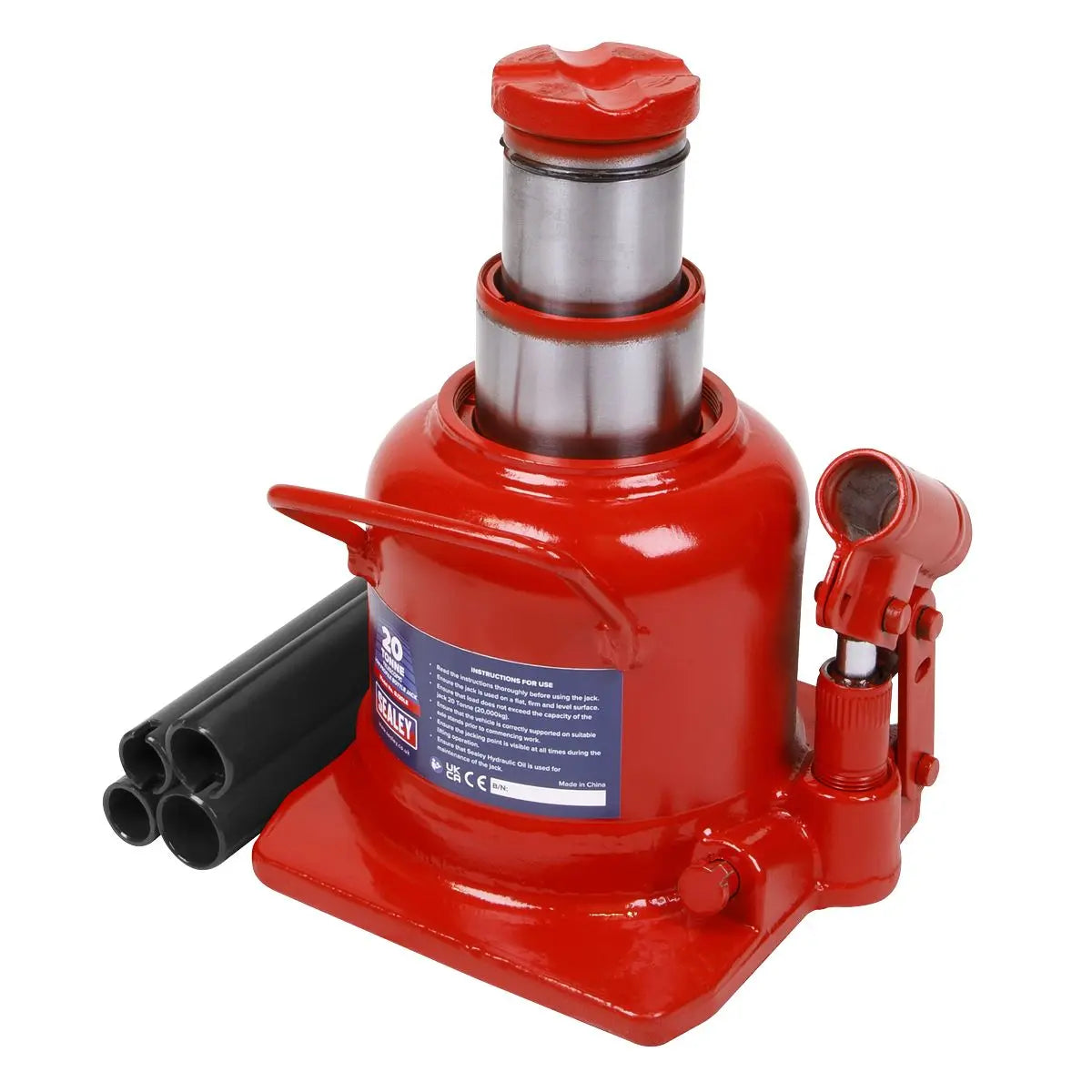 Sealey Low Profile Telescopic Bottle Jack 20 Tonne  White Rose Tools