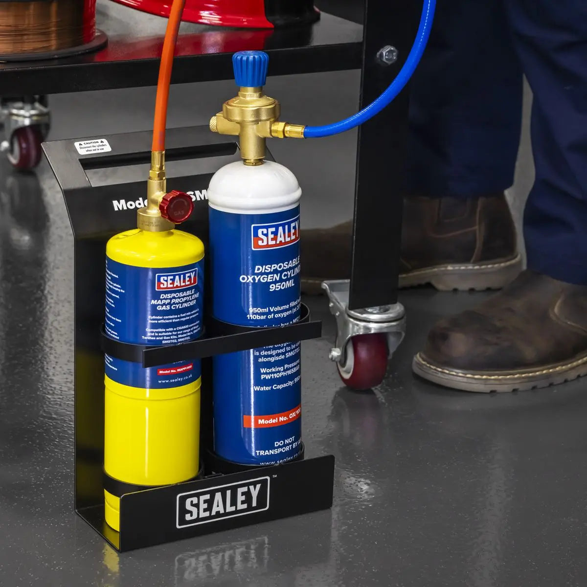 Sealey MAPP Gas & Oxygen Brazing Kit with 400g MAPP Cylinder & 950ml Oxygen Cylinder  White Rose Tools