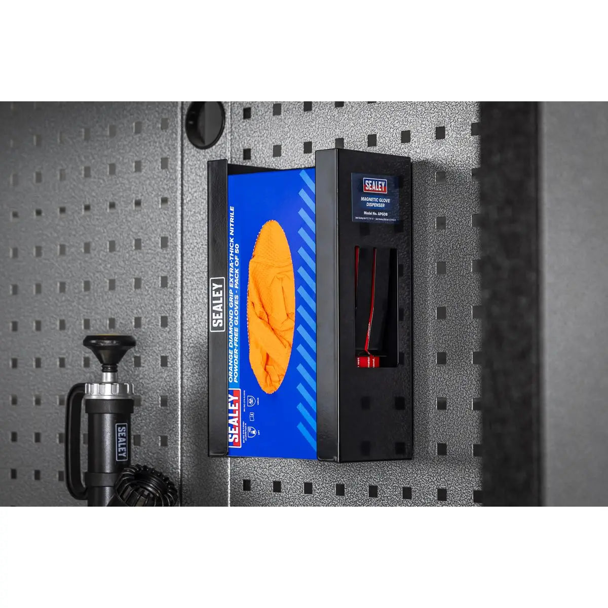 Sealey Magnetic Glove Dispenser - Black  White Rose Tools
