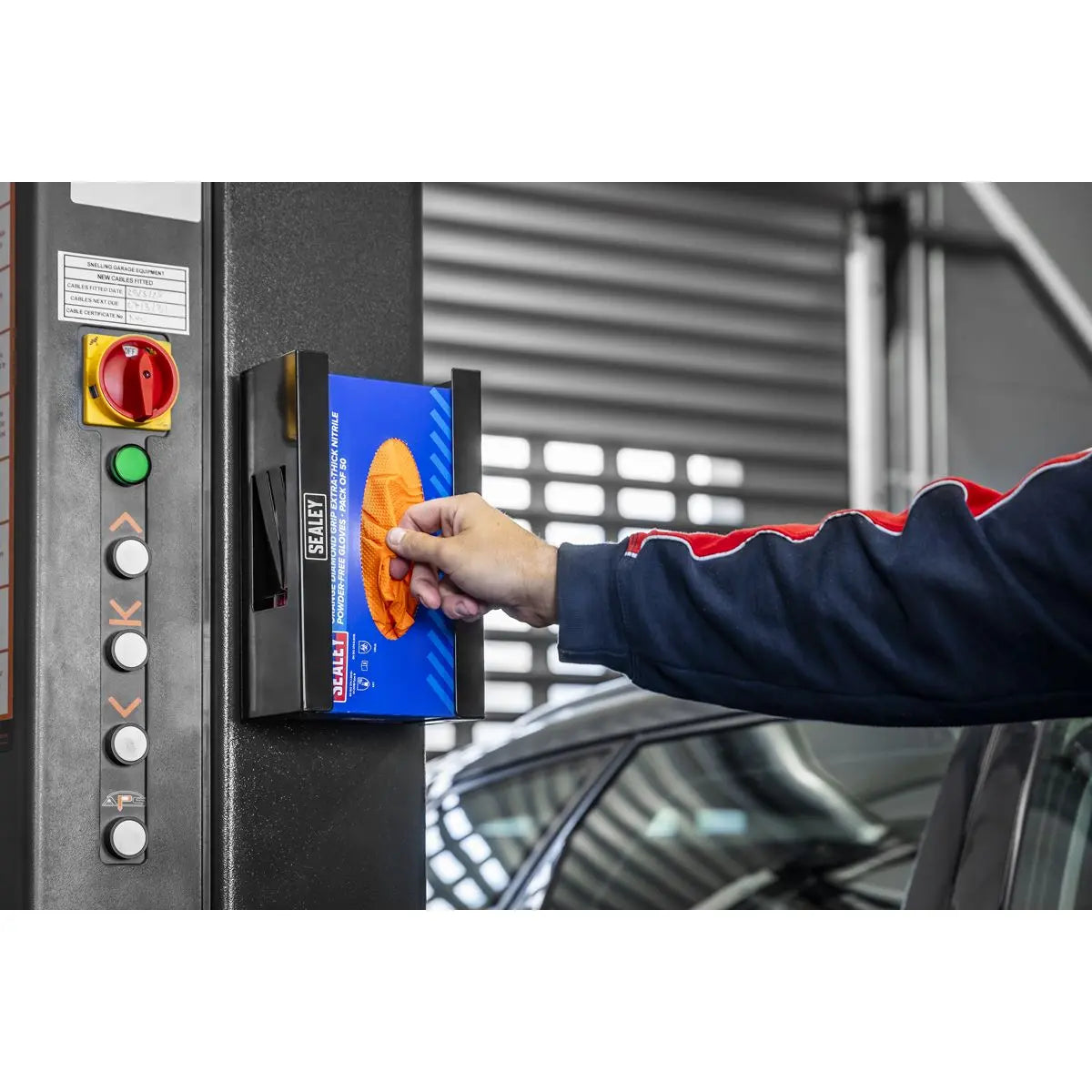 Sealey Magnetic Glove Dispenser - Black  White Rose Tools