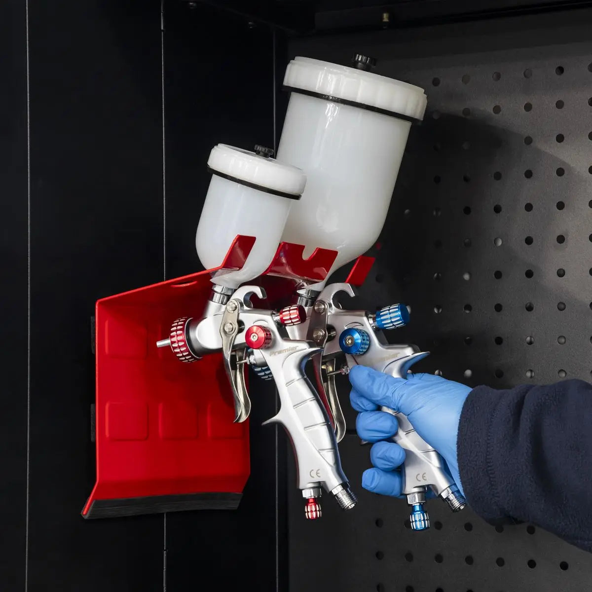 Sealey Magnetic Spray Gun Holder 2 Gun Heavy Duty Bracket 