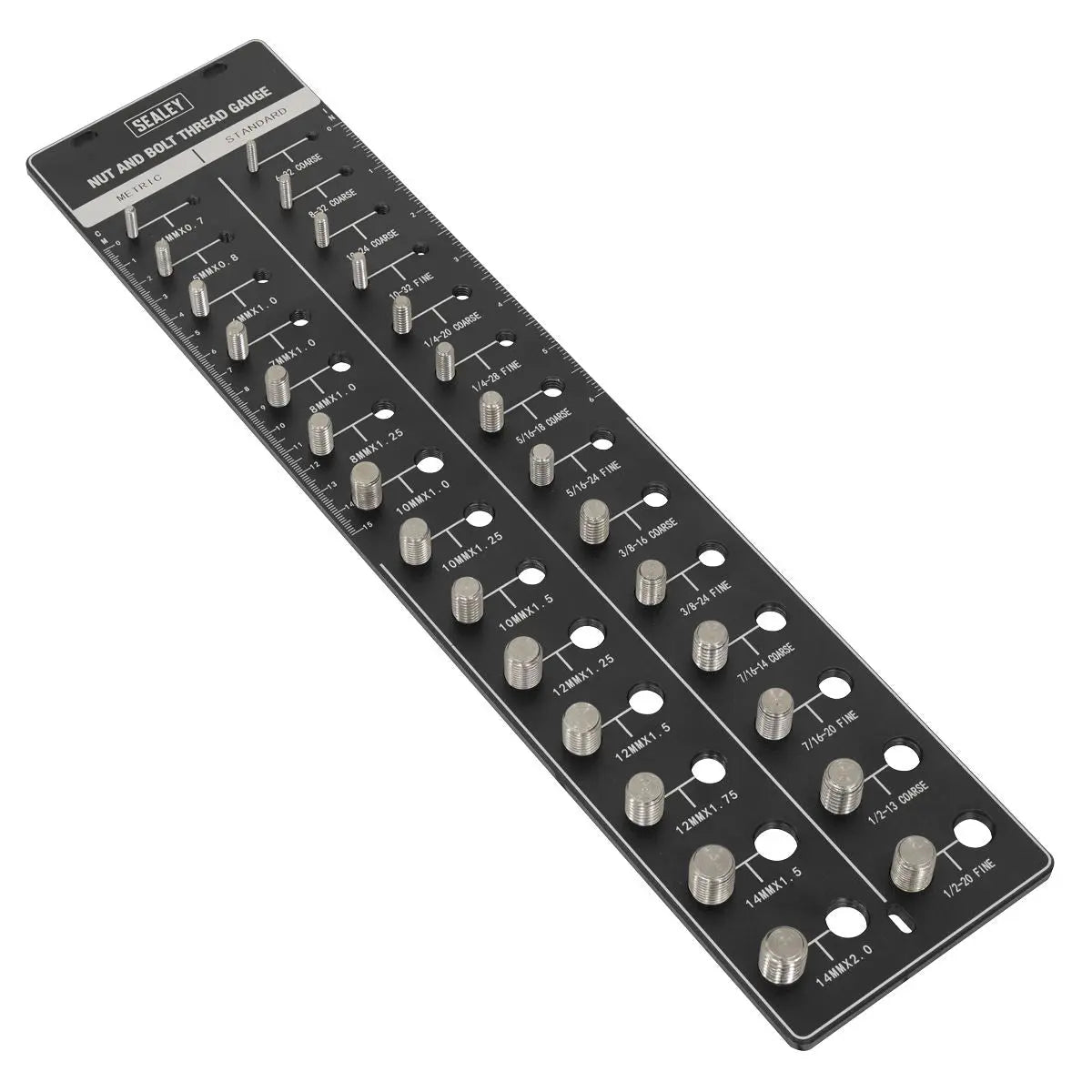 Sealey Metric/Imperial Nut & Bolt Thread Checker  White Rose Tools