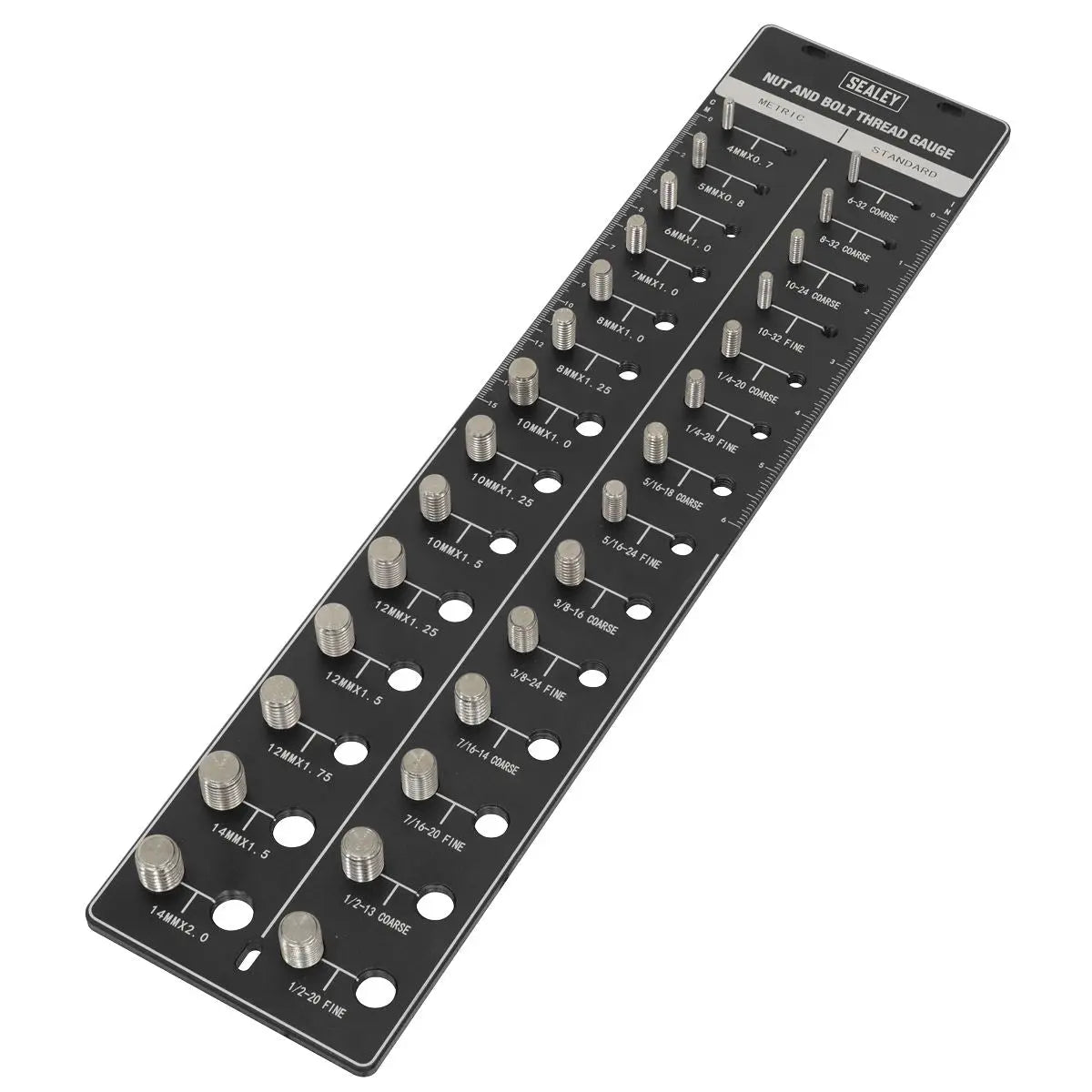 Sealey Metric/Imperial Nut & Bolt Thread Checker  White Rose Tools