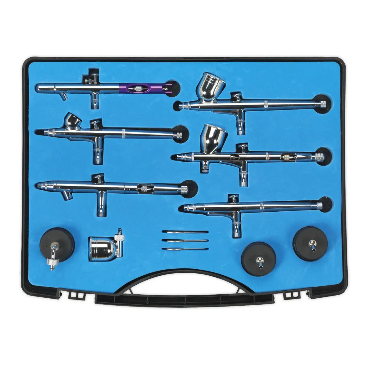 Sealey Mini Air Brush Kit 10pc Gravity/Suction Feed 