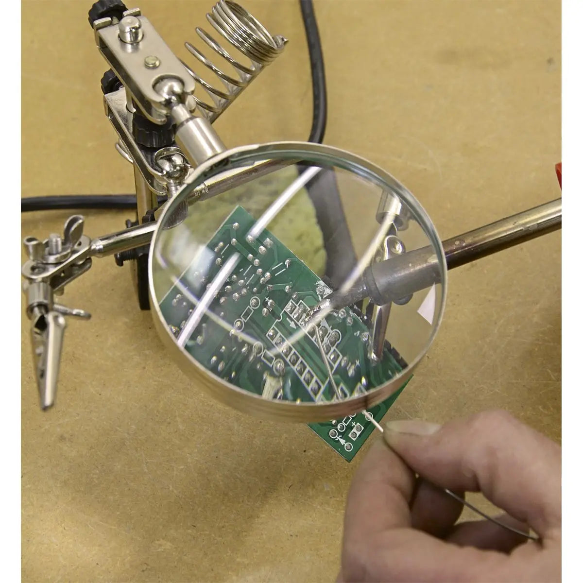 Sealey Mini Robot Soldering Stand with Magnifier & Iron Holder 