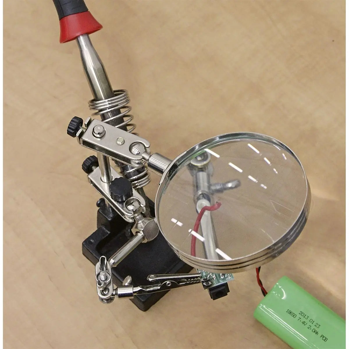 Sealey Mini Robot Soldering Stand with Magnifier & Iron Holder 