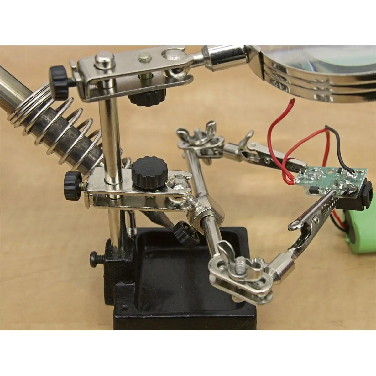 Sealey Mini Robot Soldering Stand with Magnifier & Iron Holder 