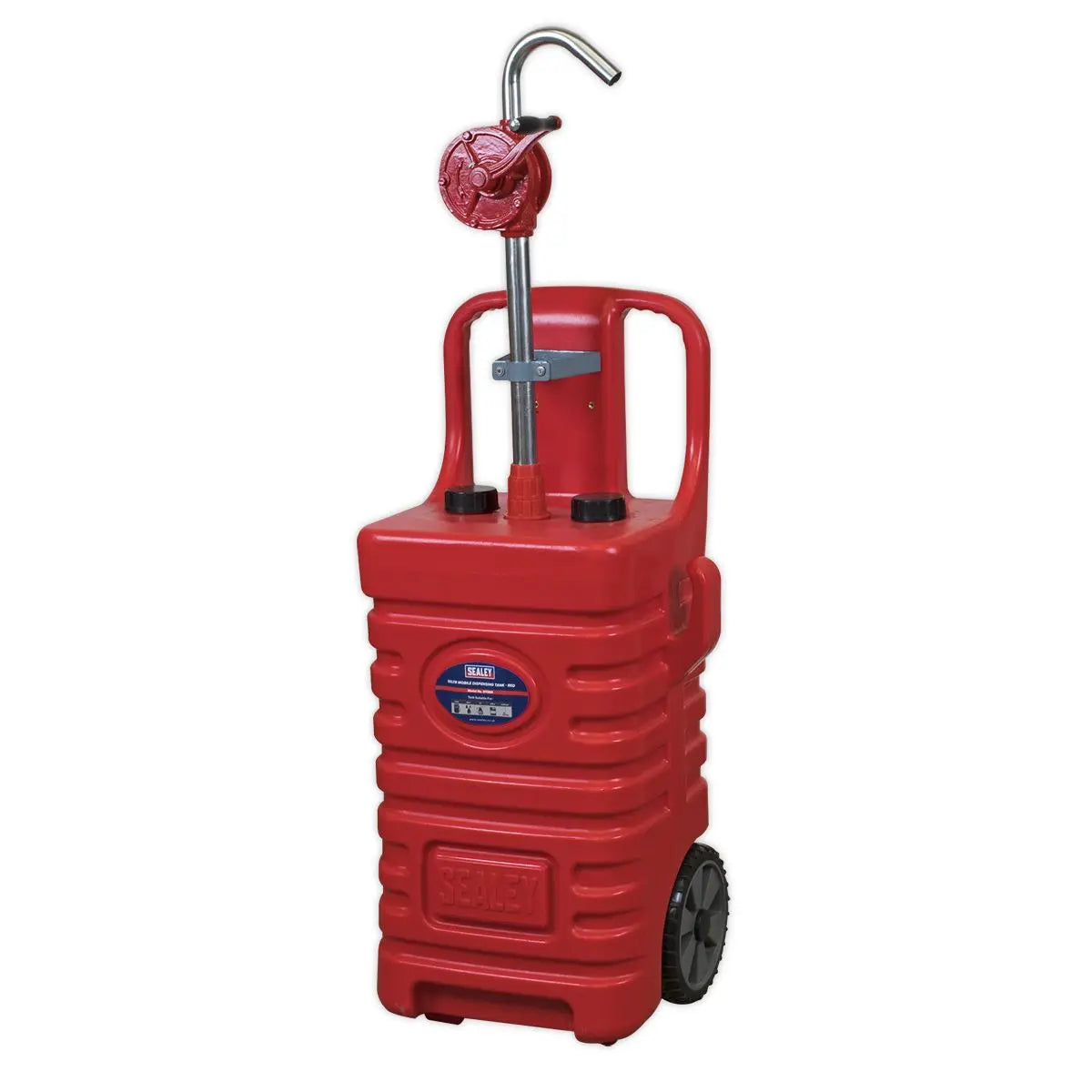 Sealey Mobile Dispensing Tank 55L with Oil Rotary Pump - Red 