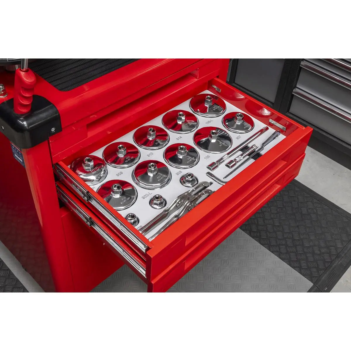 Sealey Mobile Multifunction Oil Station with 61pc Tool Set  White Rose Tools