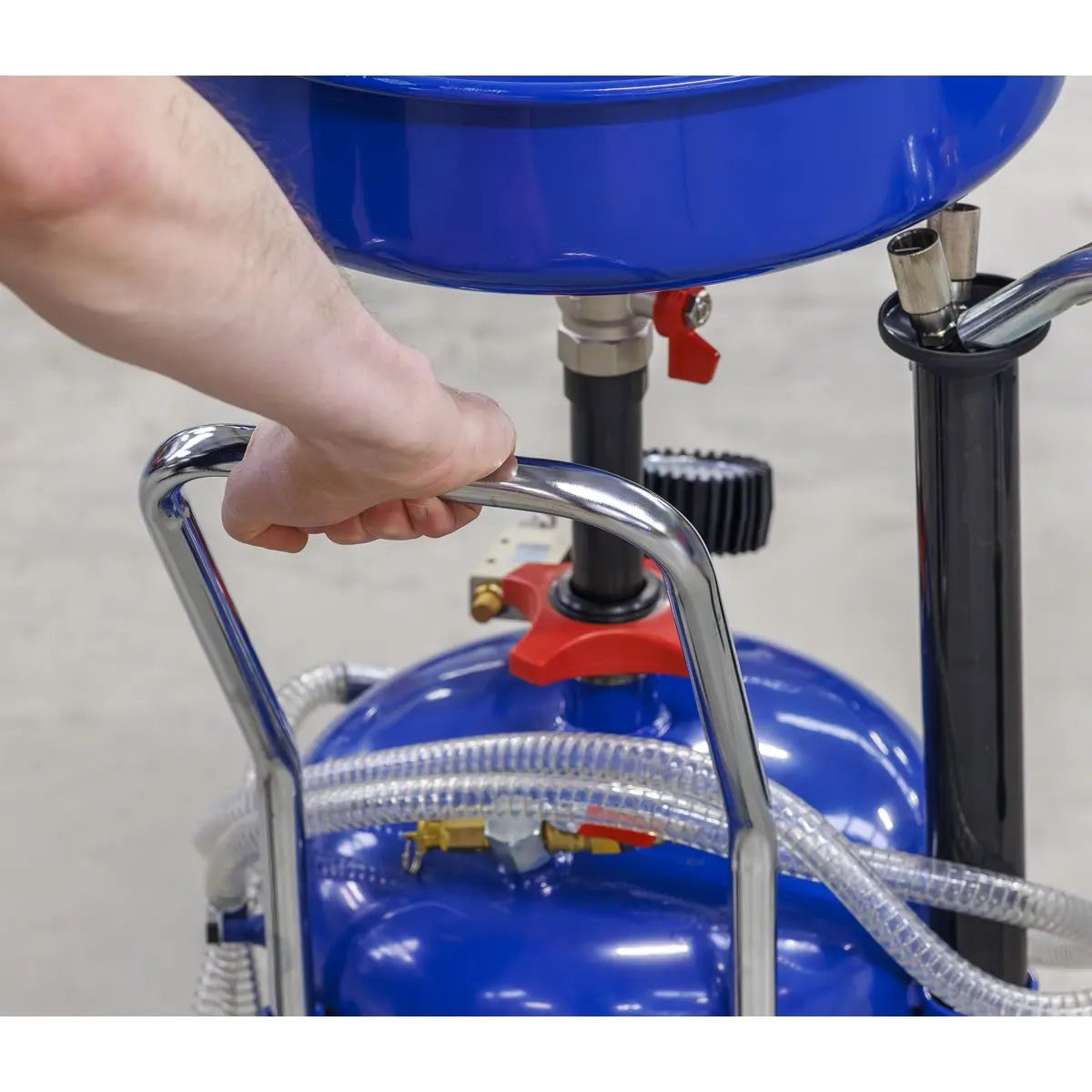 Sealey Mobile Oil Drainer with Probes 35L Air Discharge 