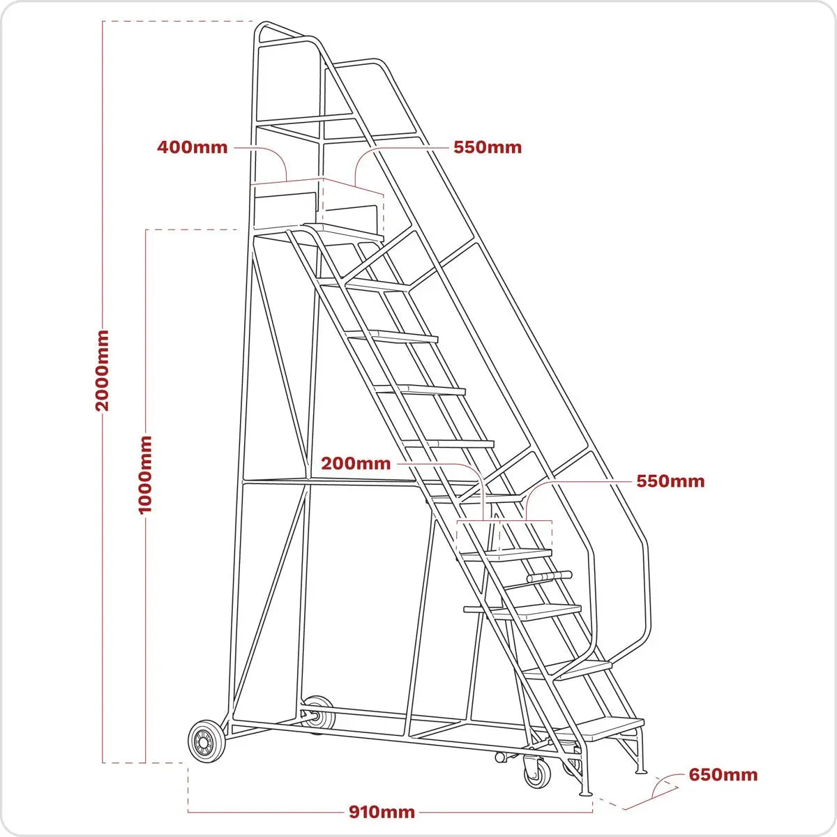 Sealey Mobile Safety Steps 4-Tread 