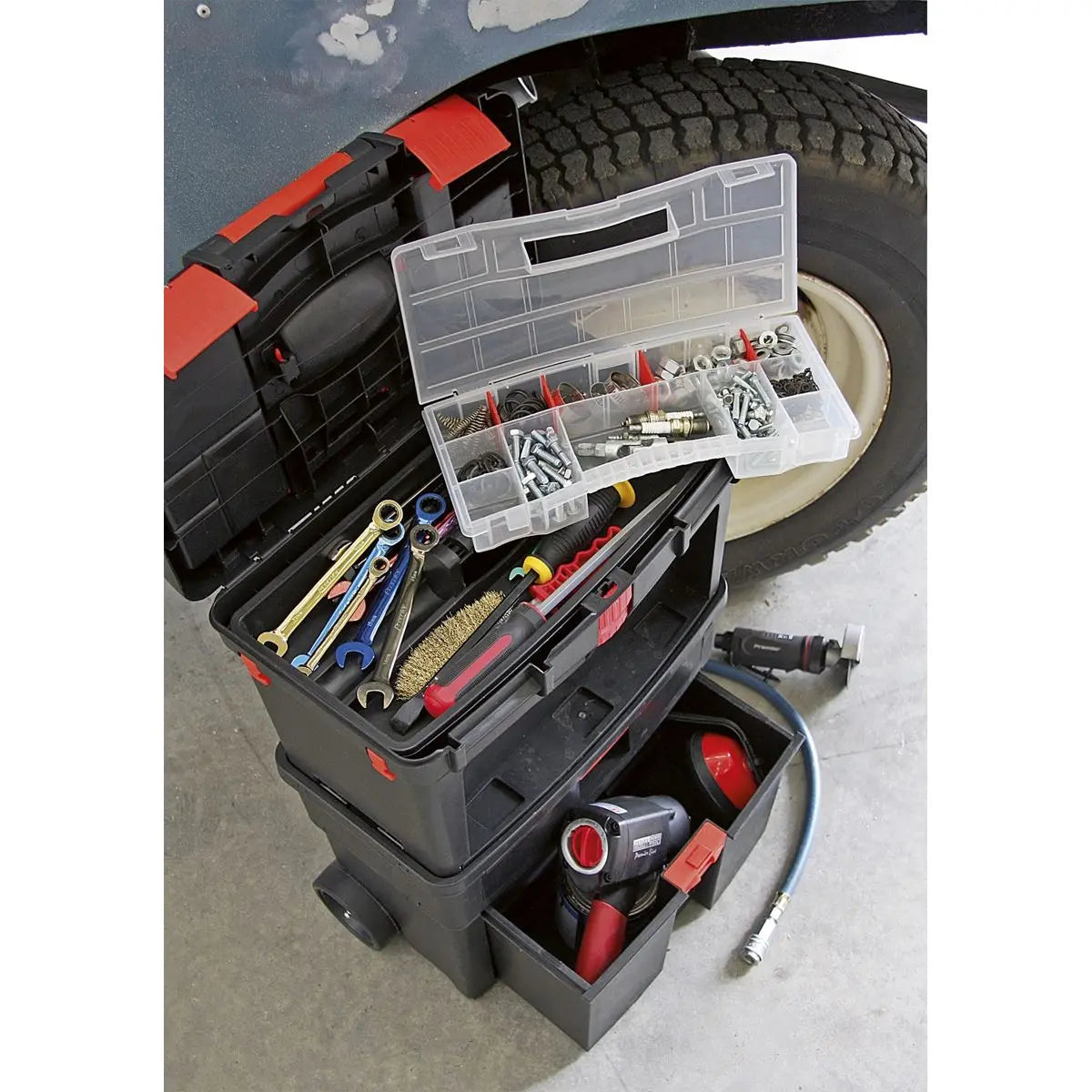 Sealey Mobile Toolbox with Tote Tray & Removable Assortment Box 