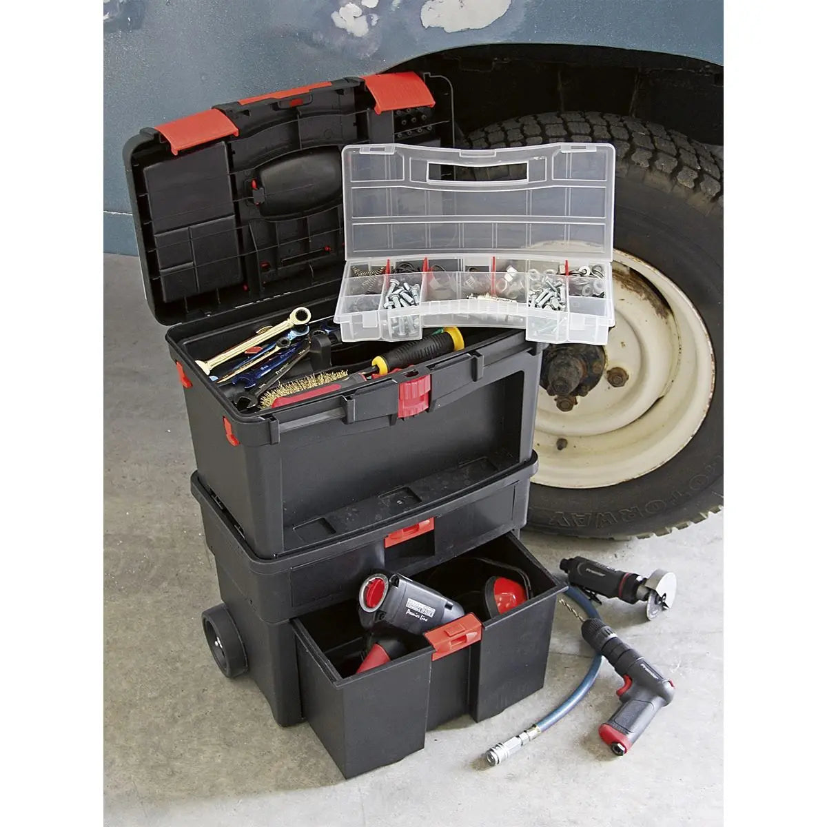 Sealey Mobile Toolbox with Tote Tray & Removable Assortment Box 
