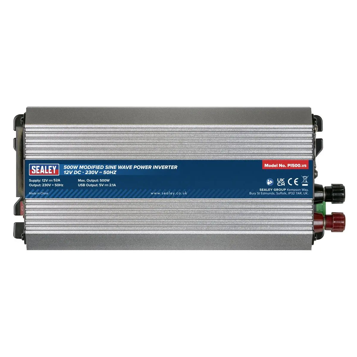 Sealey Modified Sine Wave Power Inverter 500W 12V DC - 230V ~ 50Hz  White Rose Tools