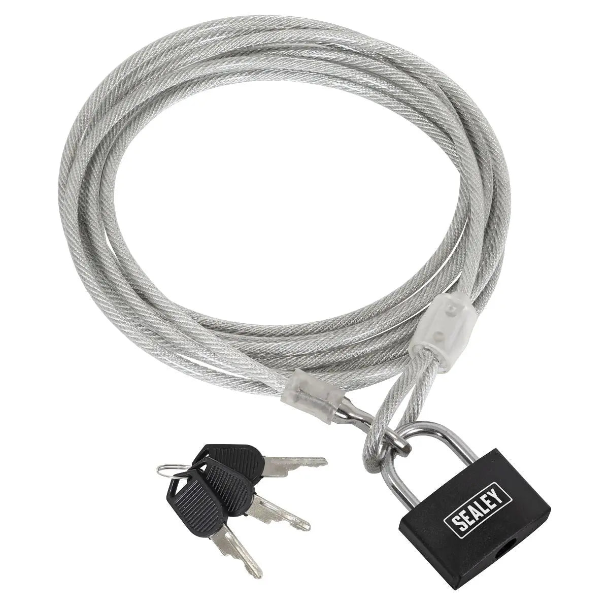 Sealey Motorcycle Cable Lock 3m  White Rose Tools