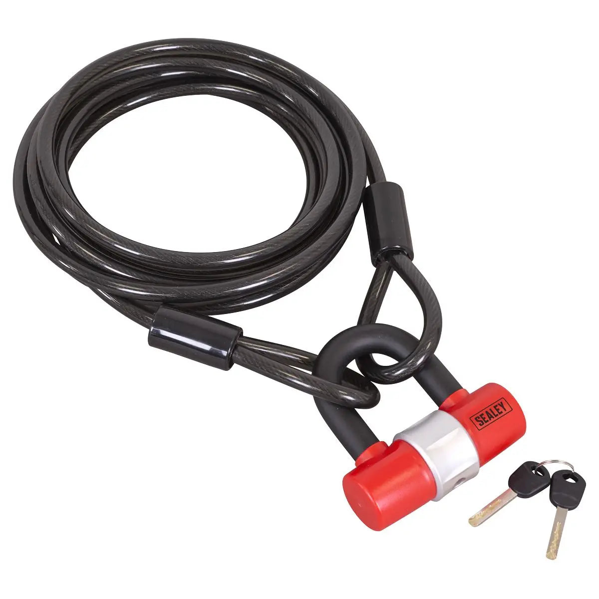Sealey Motorcycle Cable Lock 5m  White Rose Tools