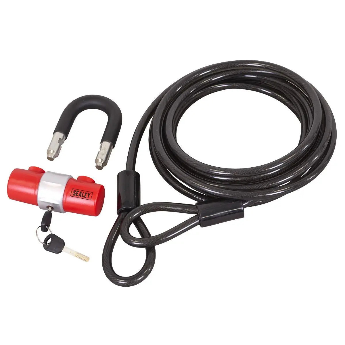 Sealey Motorcycle Cable Lock 5m  White Rose Tools