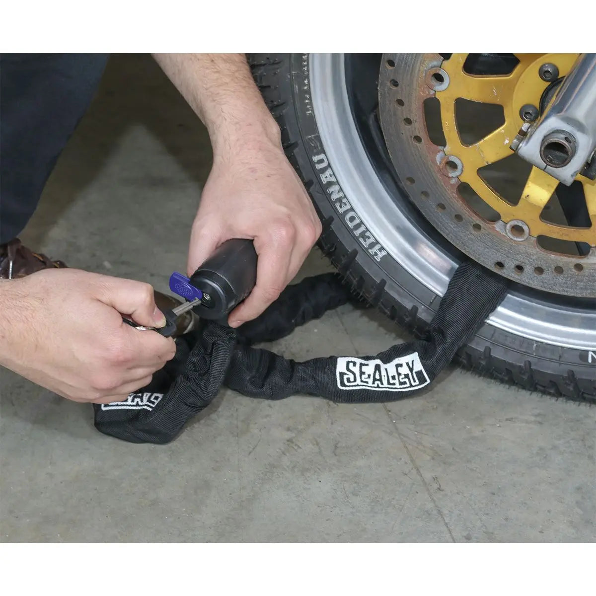 Sealey Motorcycle Chain Lock 10mm x 1.5m 