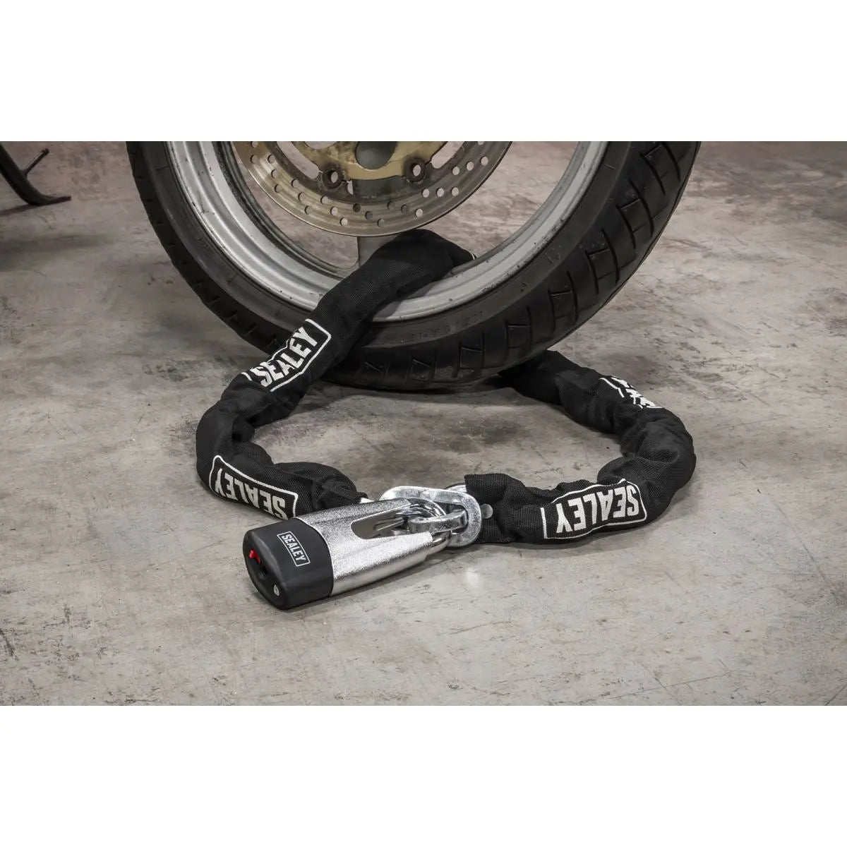 Sealey Motorcycle Chain & Disc Lock 10.5 x 10.5 x 1500mm 4* ART Approved 