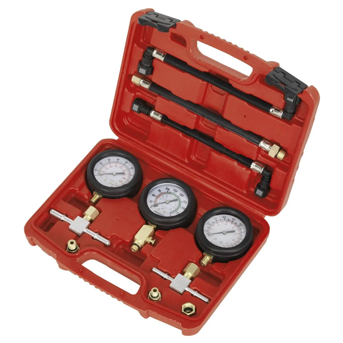 Sealey Motorcycle Compression & Fuel Pressure Gauge Set 3pc 