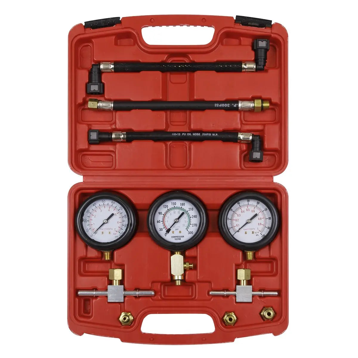 Sealey Motorcycle Compression & Fuel Pressure Gauge Set 3pc 
