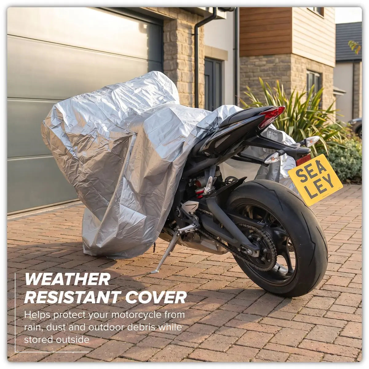 Sealey Motorcycle Cover 2320 x 1000 x 1350mm - Medium  White Rose Tools
