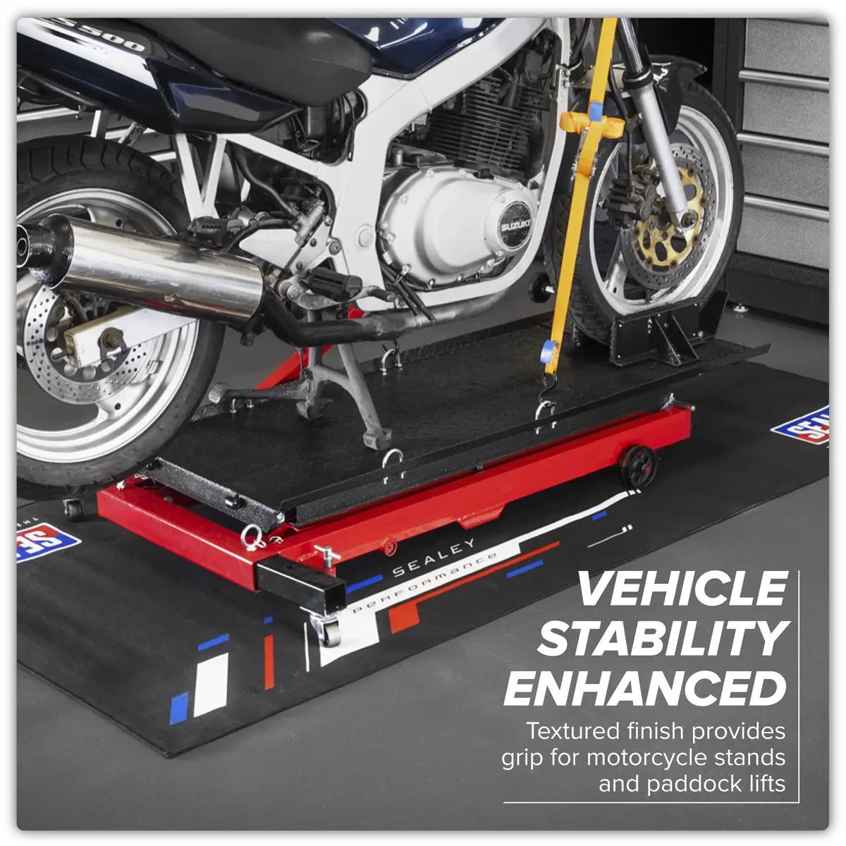Sealey Motorcycle Garage Mat  White Rose Tools