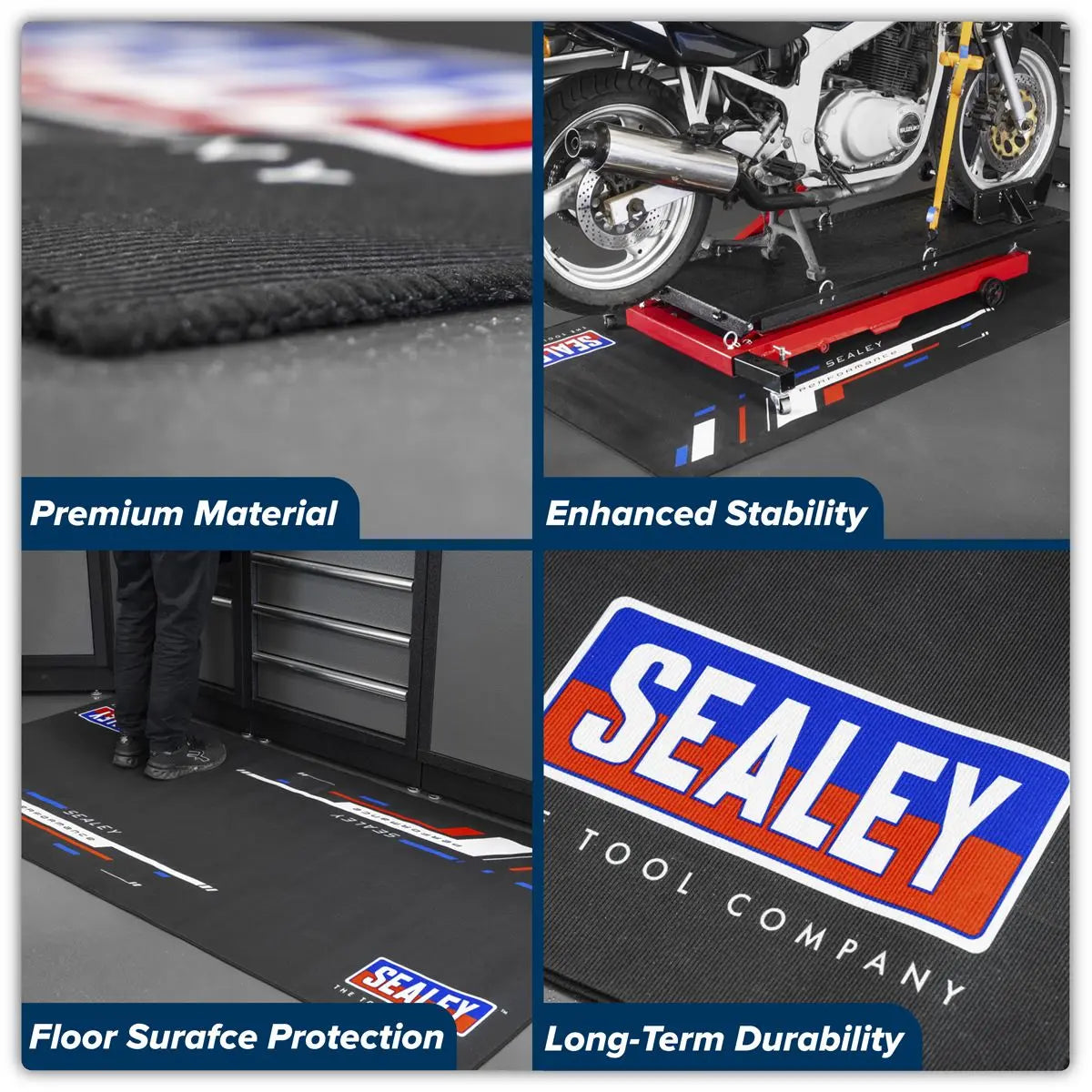 Sealey Motorcycle Garage Mat  White Rose Tools