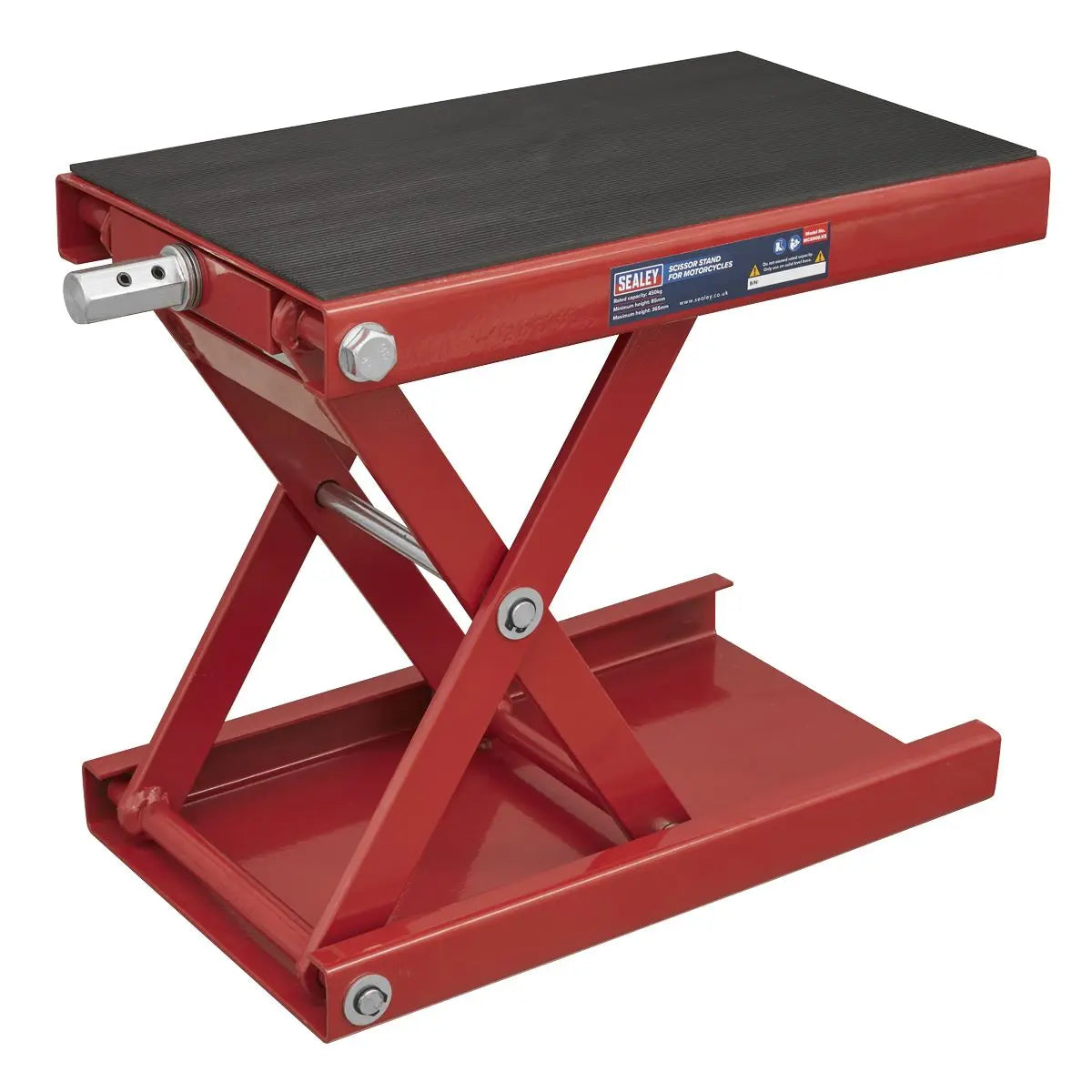 Sealey Motorcycle Scissor Stand 450kg Capacity  White Rose Tools