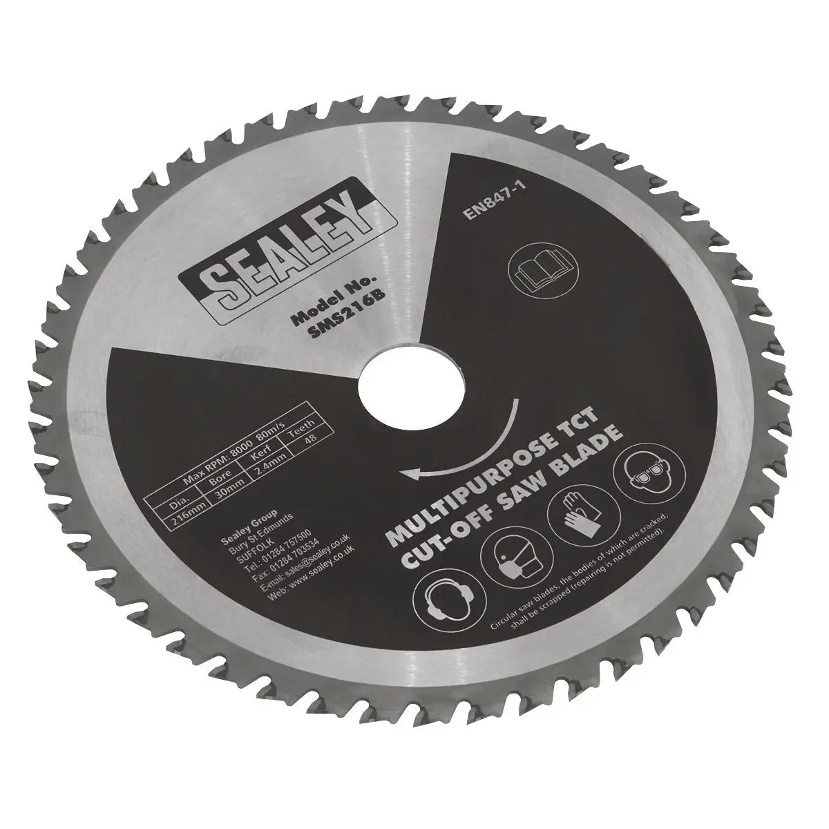 Sealey Multipurpose Cut-Off Saw Blade Ø216 x 2.4mm/Ø30mm 48tpu 