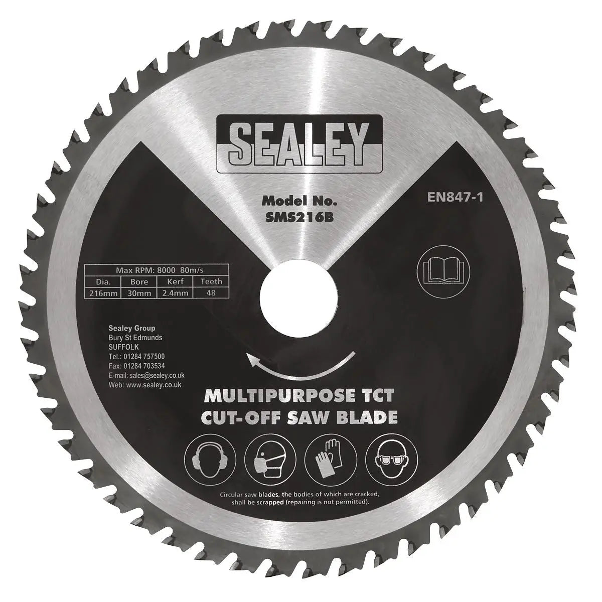 Sealey Multipurpose Cut-Off Saw Blade Ø216 x 2.4mm/Ø30mm 48tpu 