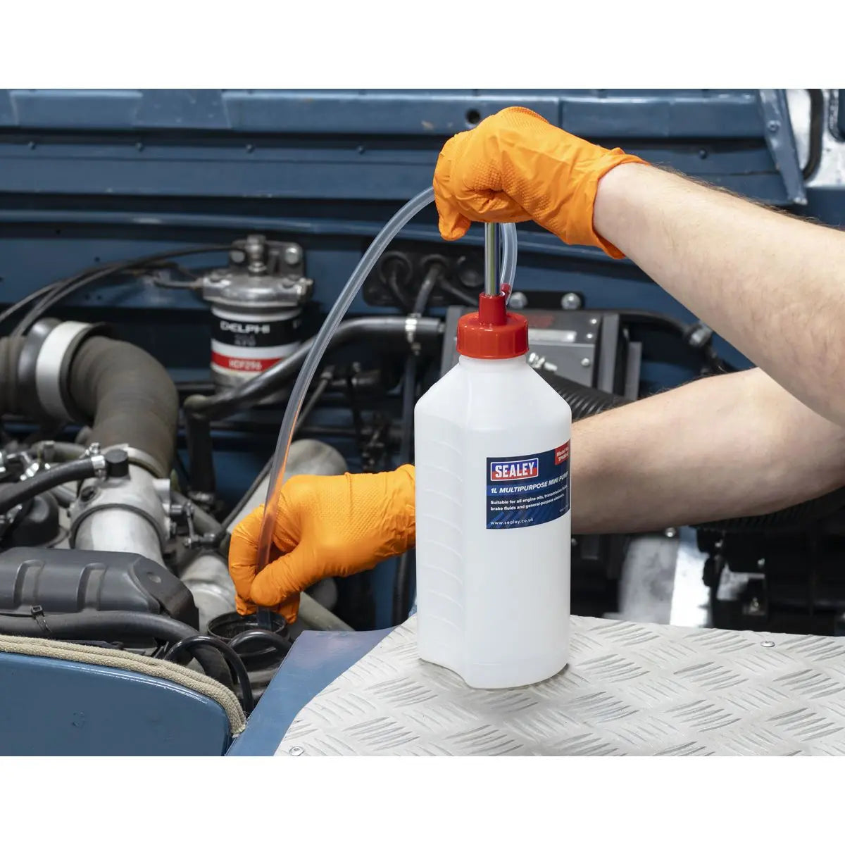 Sealey Multipurpose Mini Pump 1 Litre Capacity Brake Fluid Engine Oils 