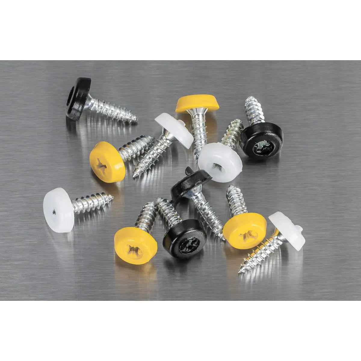 Sealey Numberplate Screw Assortment 195pc 4.8mm x 18mm - Plastic Enclosed Head 