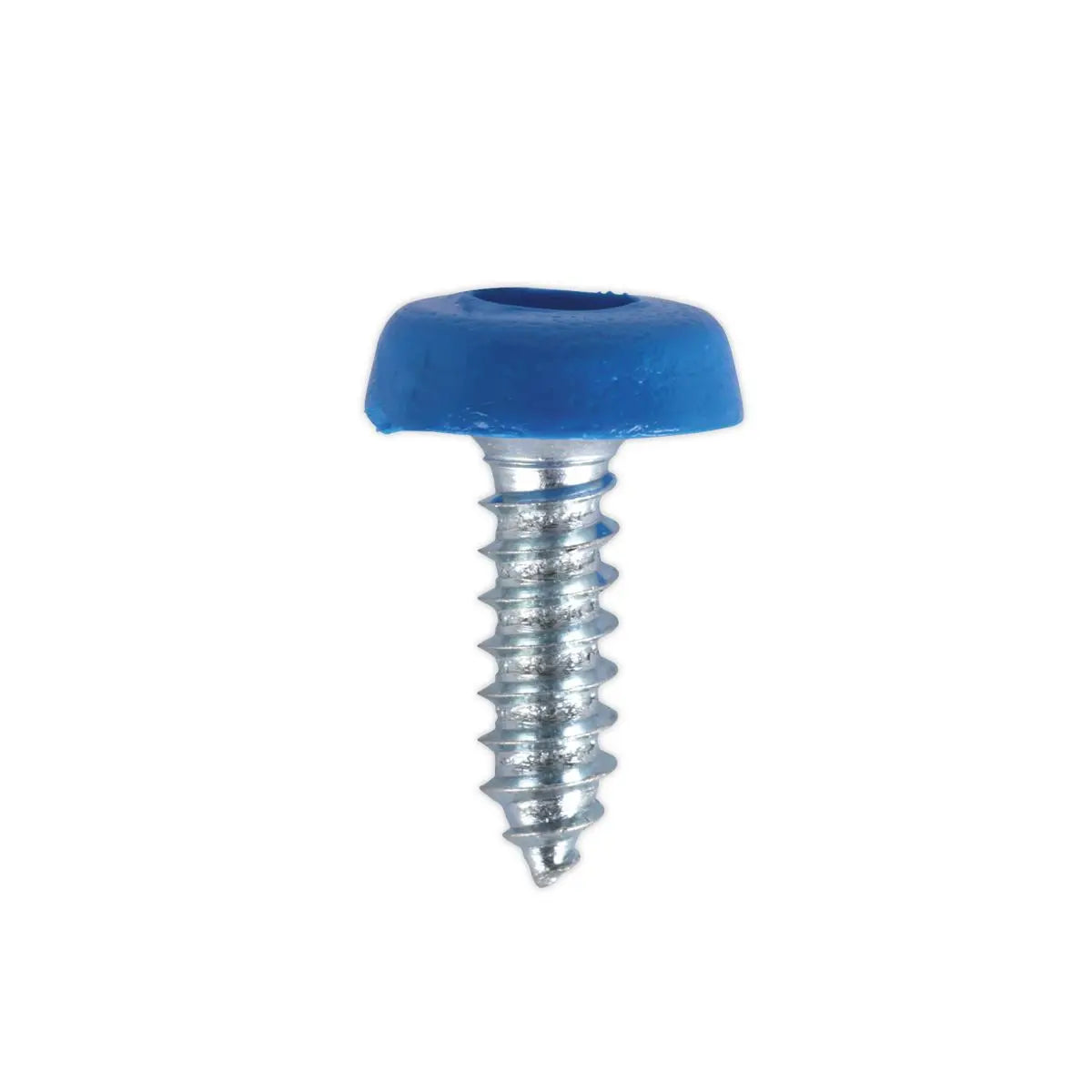 Sealey Numberplate Screw Plastic Enclosed Head 4.8 x 18mm Blue Pack of 50 