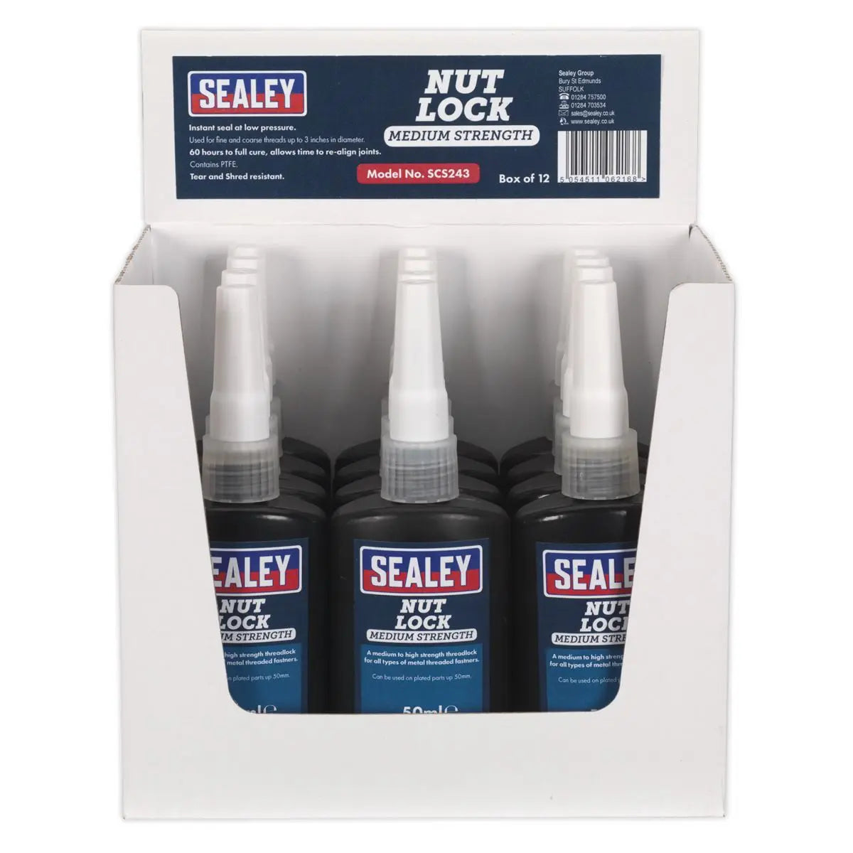 Sealey Nut Lock Medium Strength 50ml Pack of 12 