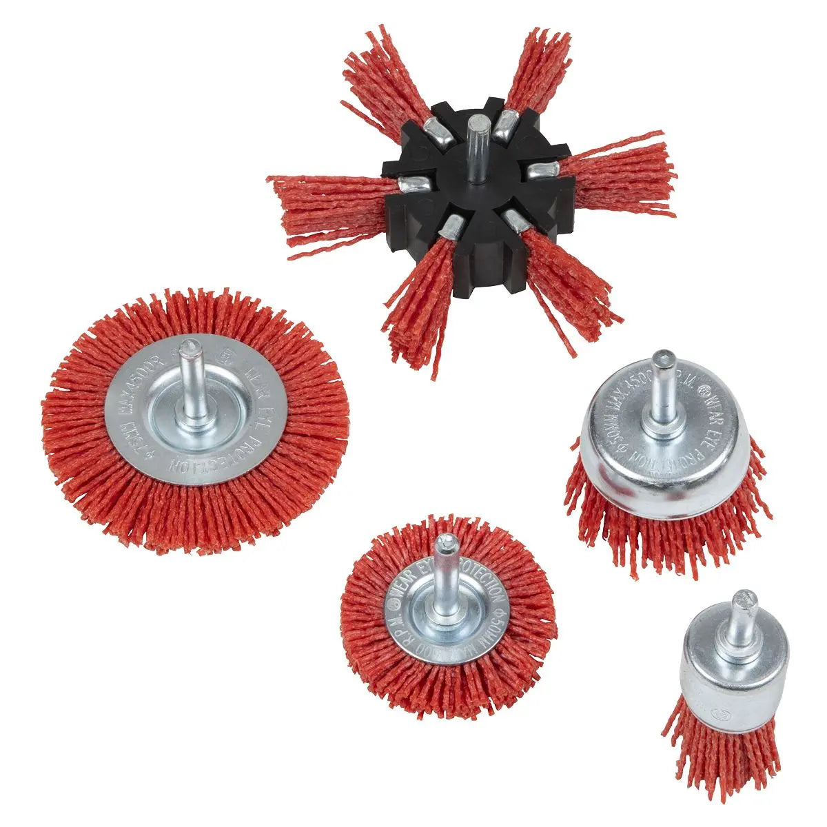 Sealey Nylon Filament 5pc Brush Set  White Rose Tools