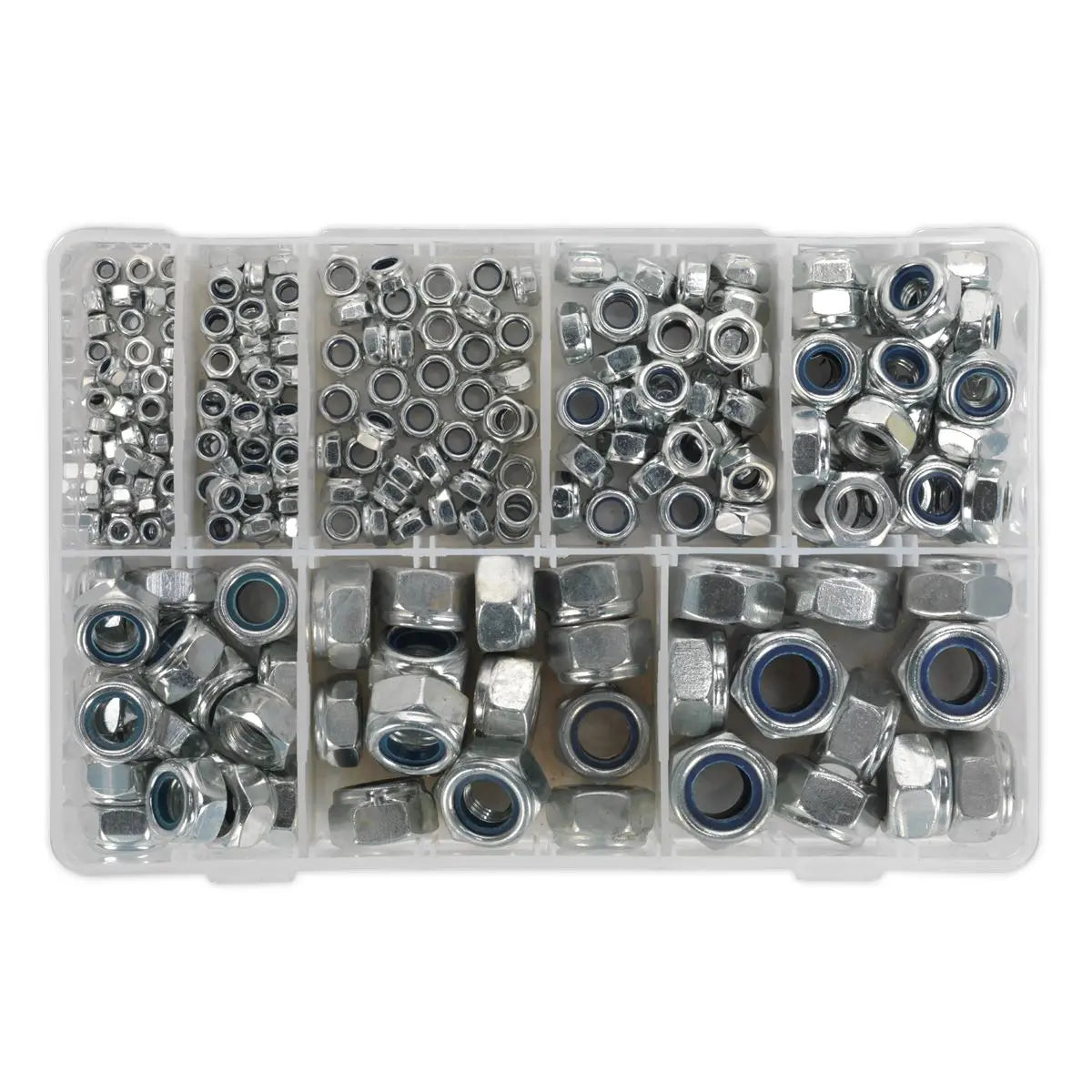 Sealey Nylon Locknut Assortment 255pc M4-M16 