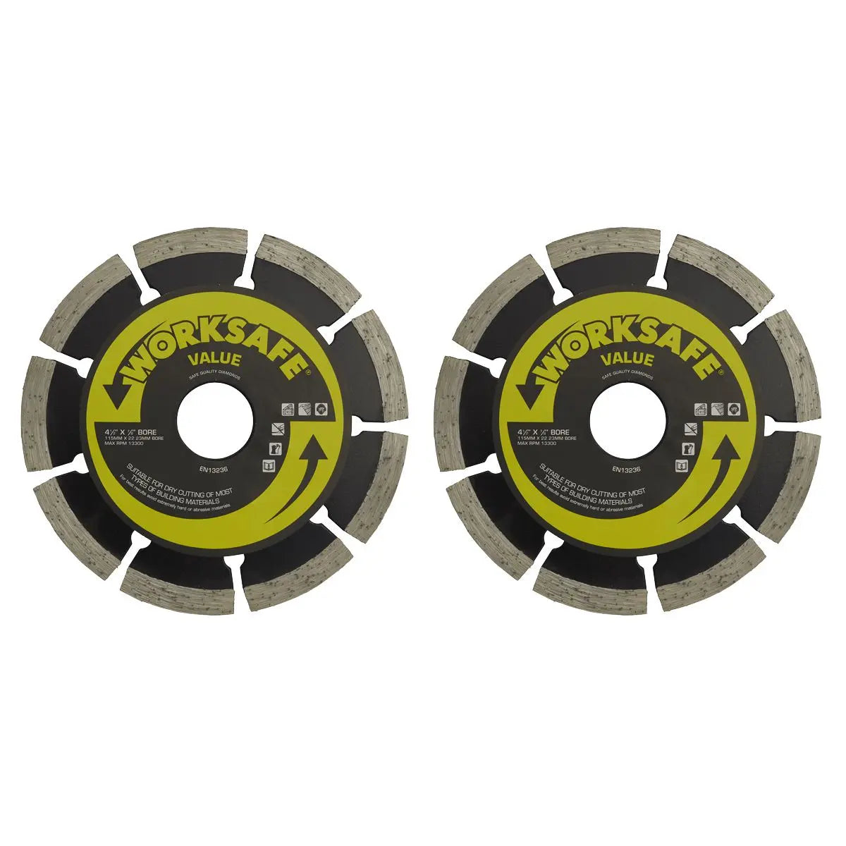 Sealey Ø115 x Ø22mm Value Diamond Blades - Pack of 2  White Rose Tools