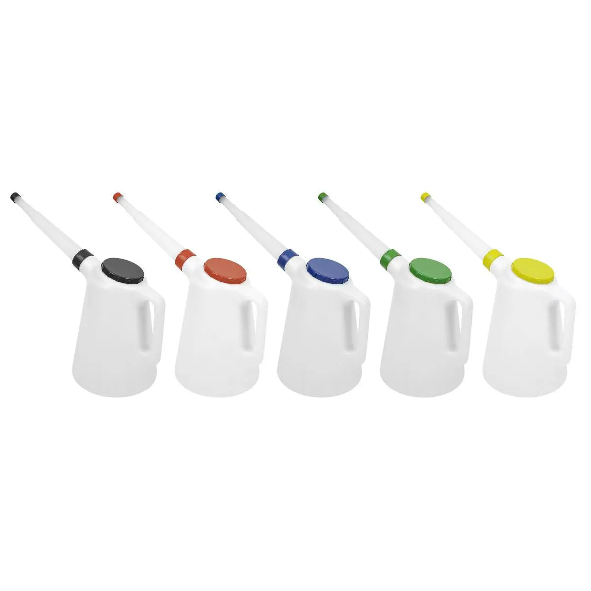 Sealey Oil Containers with Lid & Flexible Spouts 5L - Set of 5 