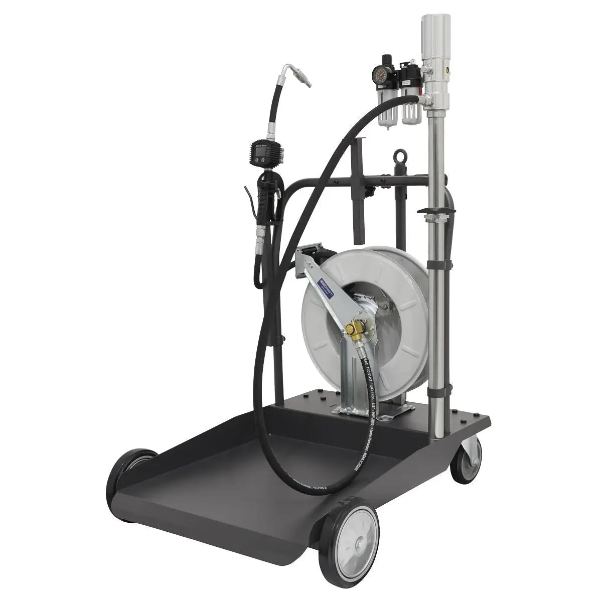 Sealey Oil Dispensing System Air Operated with 10m Retractable Hose Reel 