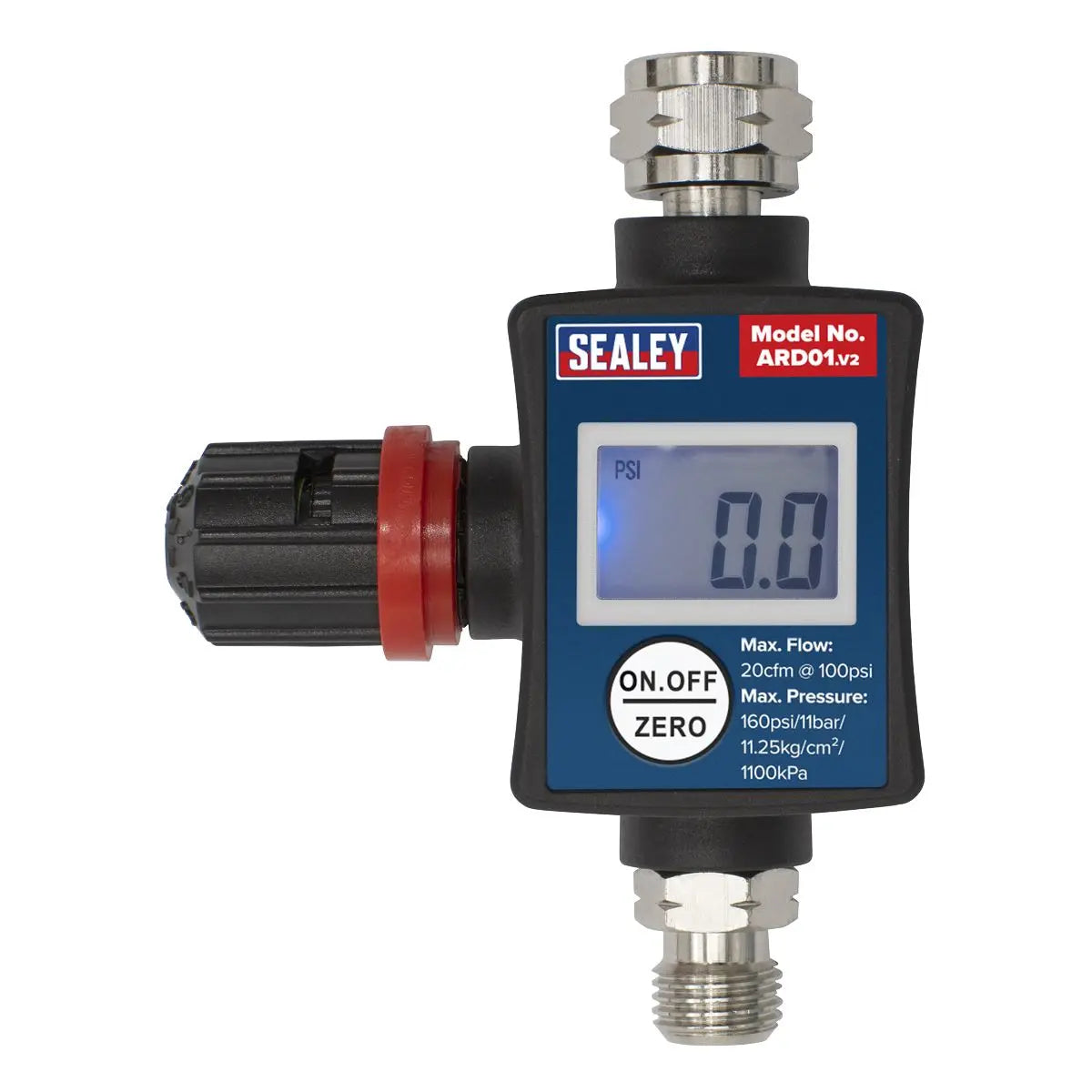 Sealey On Gun Digital Air Pressure Regulator Gauge Spray Tool LED Display 