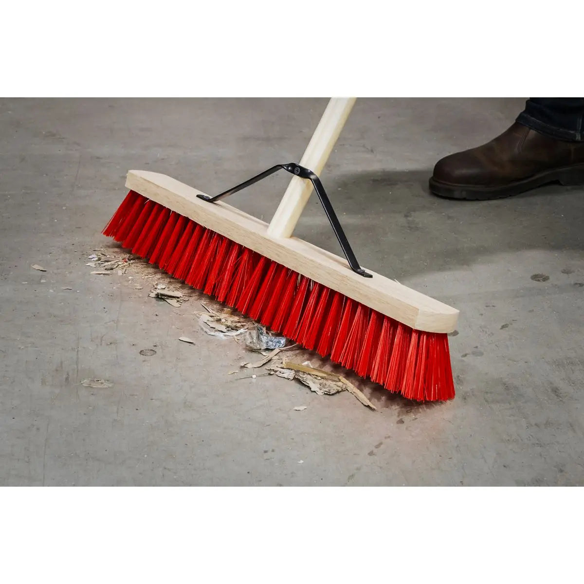 Sealey PVC Bristle Broom 24"(610mm)  White Rose Tools