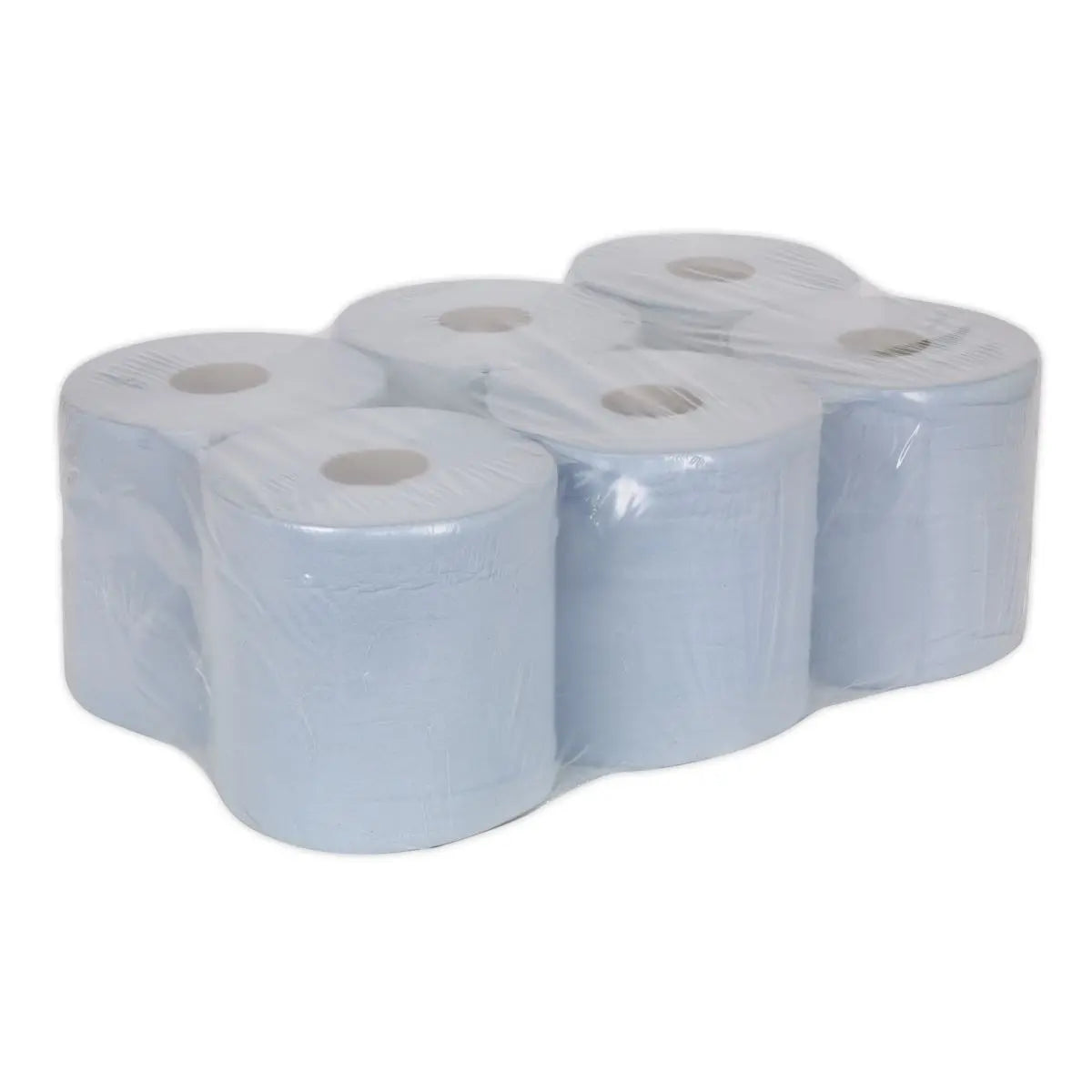 Sealey Paper Roll Blue 2-Ply Embossed 150m Pack of 6 