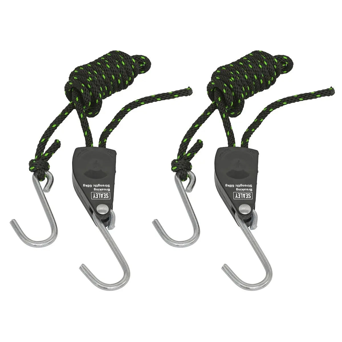 Sealey Parts Hanger/Tie Down Ratchet 2m with S-Shaped Hooks - Pack of 2  White Rose Tools