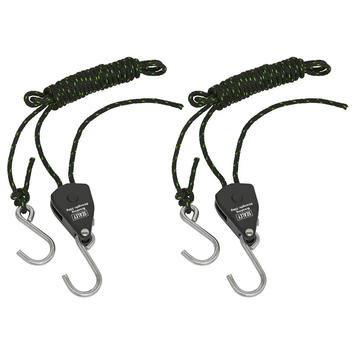 Sealey Parts Hanger/Tie Down Ratchet 2m with S-Shaped Hooks - Pack of 2  White Rose Tools