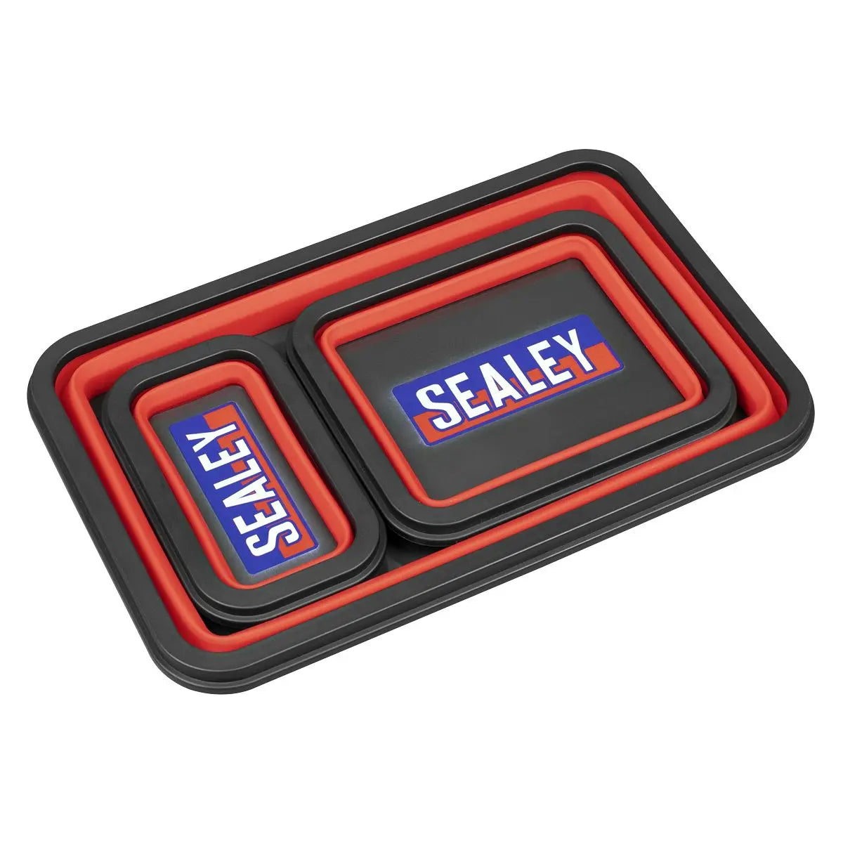 Sealey Parts Tray Collapsible Magnetic - Set of 3  White Rose Tools