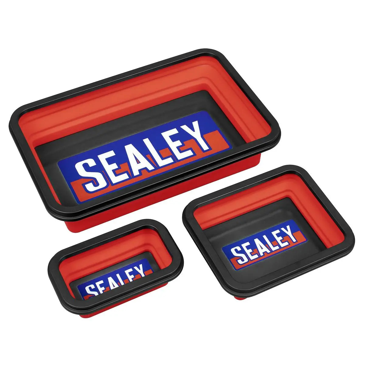 Sealey Parts Tray Collapsible Magnetic - Set of 3  White Rose Tools