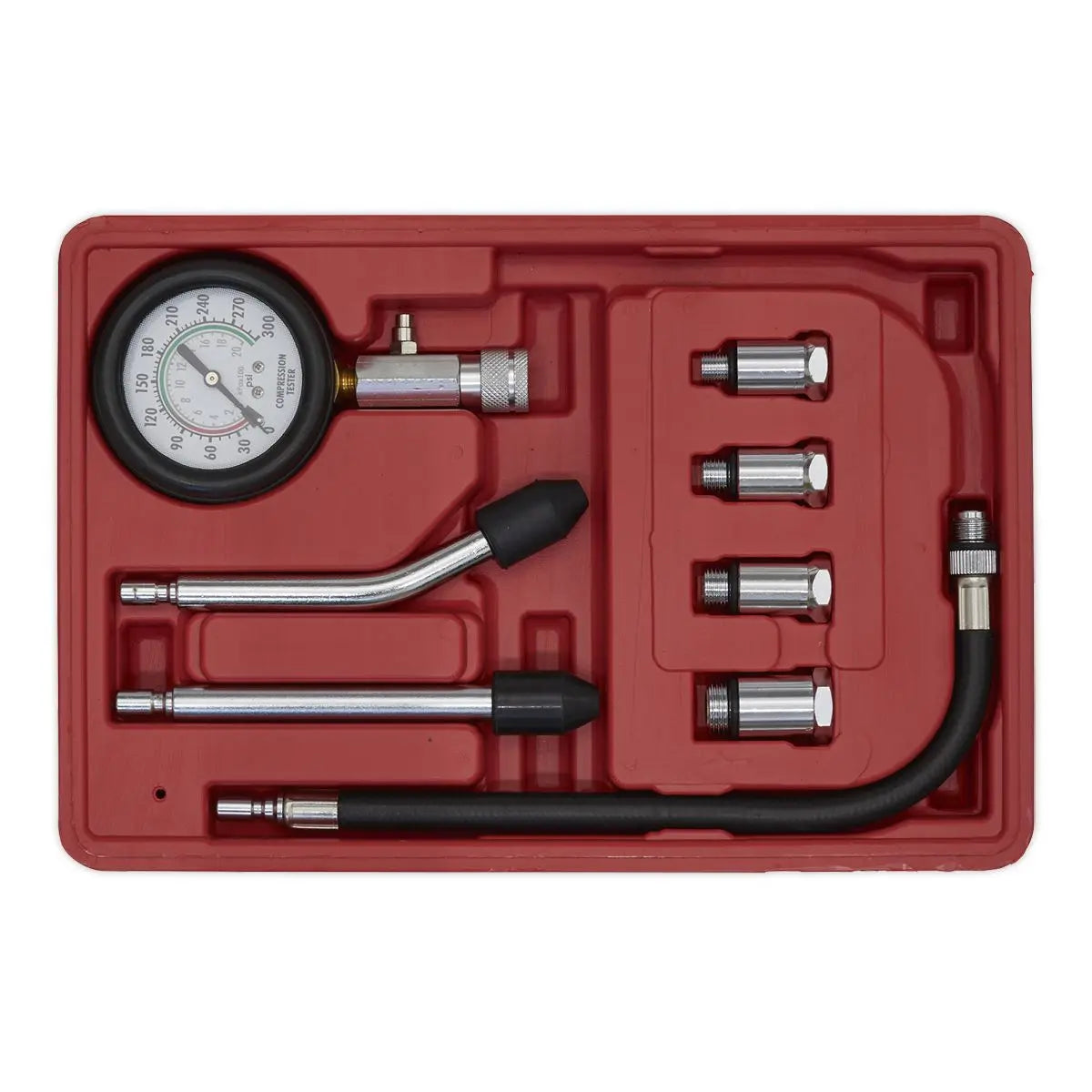 Sealey Petrol Engine Compression Test Kit 8 Piece 